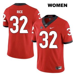 Women's Georgia Bulldogs NCAA #32 Monty Rice Nike Stitched Red Legend Authentic College Football Jersey FBX4254CL